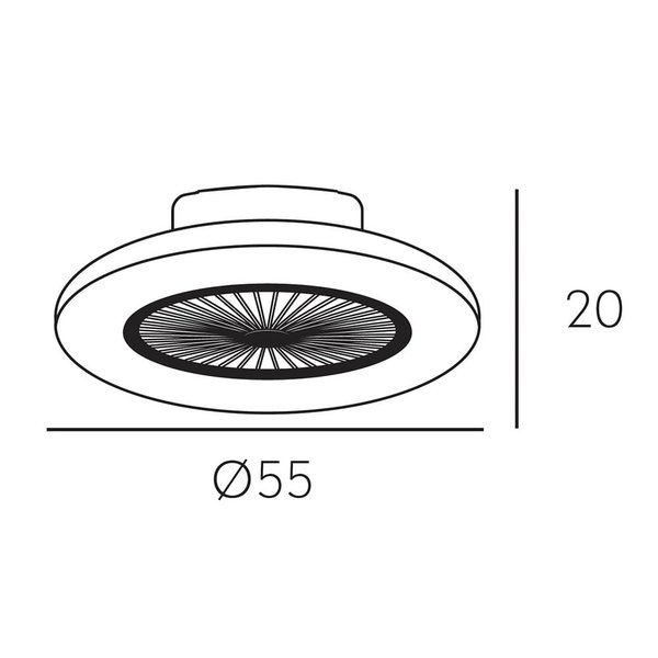 Ventilador Raki 80w Plata 6400lm (3000k, 4000k, 6000k) Intensidad Regulable